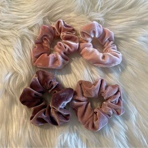 🌷3/$15 New Velvet Scrunchies Set in Pink and Purple